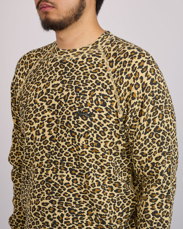 Stussy Raglan Thermal Basic Stock Leopard