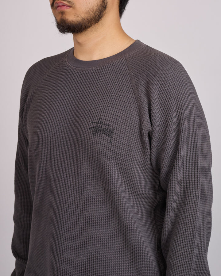 Stussy Raglan Thermal Basic Stock Washed Black