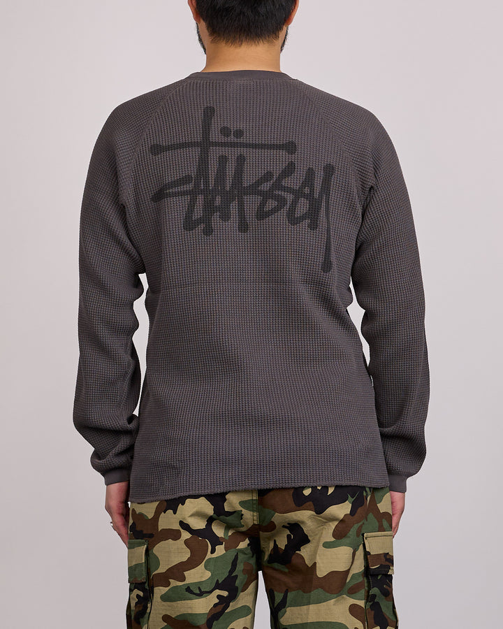 Stussy Raglan Thermal Basic Stock Washed Black