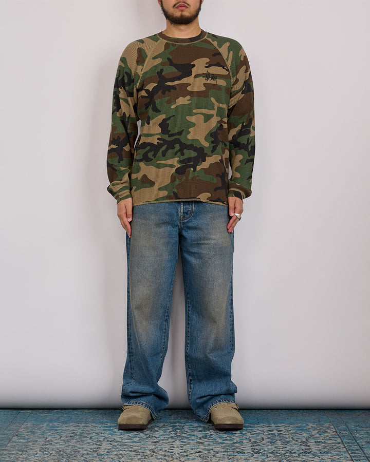 Stussy Raglan Thermal Basic Stock Woodland Camo