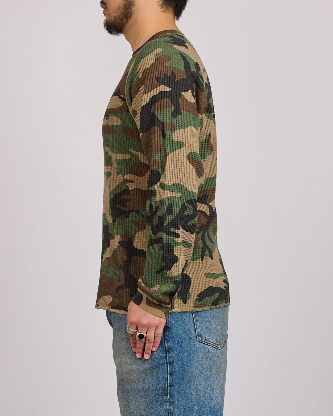 Stussy Raglan Thermal Basic Stock Woodland Camo