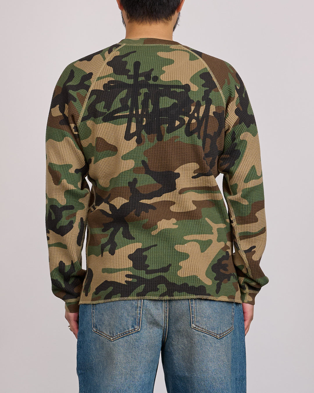 Stussy Raglan Thermal Basic Stock Woodland Camo