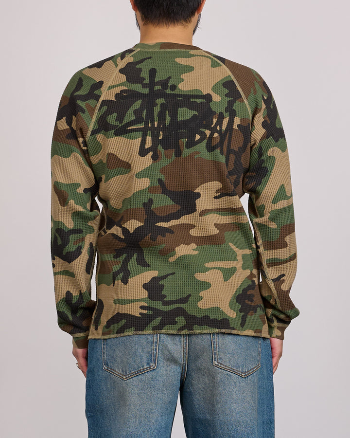 Stussy Raglan Thermal Basic Stock Woodland Camo