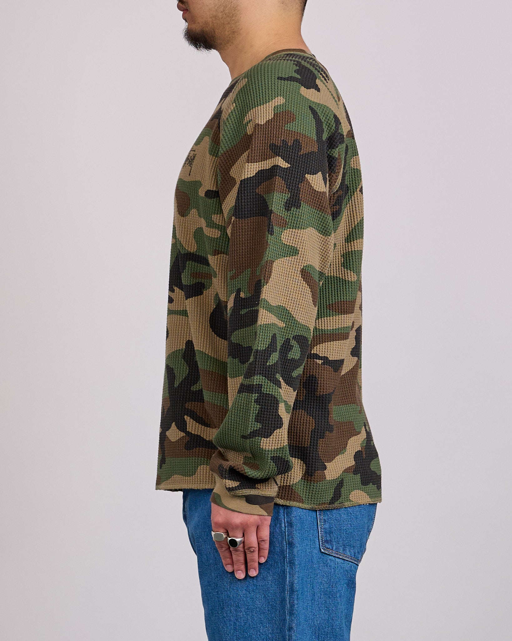 Stussy Raglan Thermal Crewneck Basic Stock Woodland Camo – LESS 17