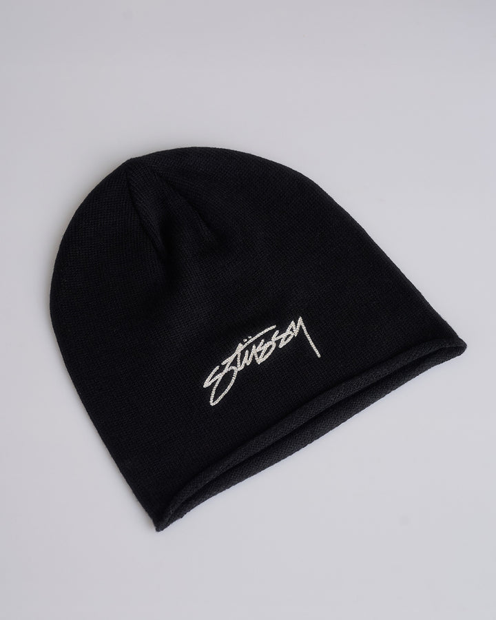 Stussy Rolled Edge Skullcap Beanie Black