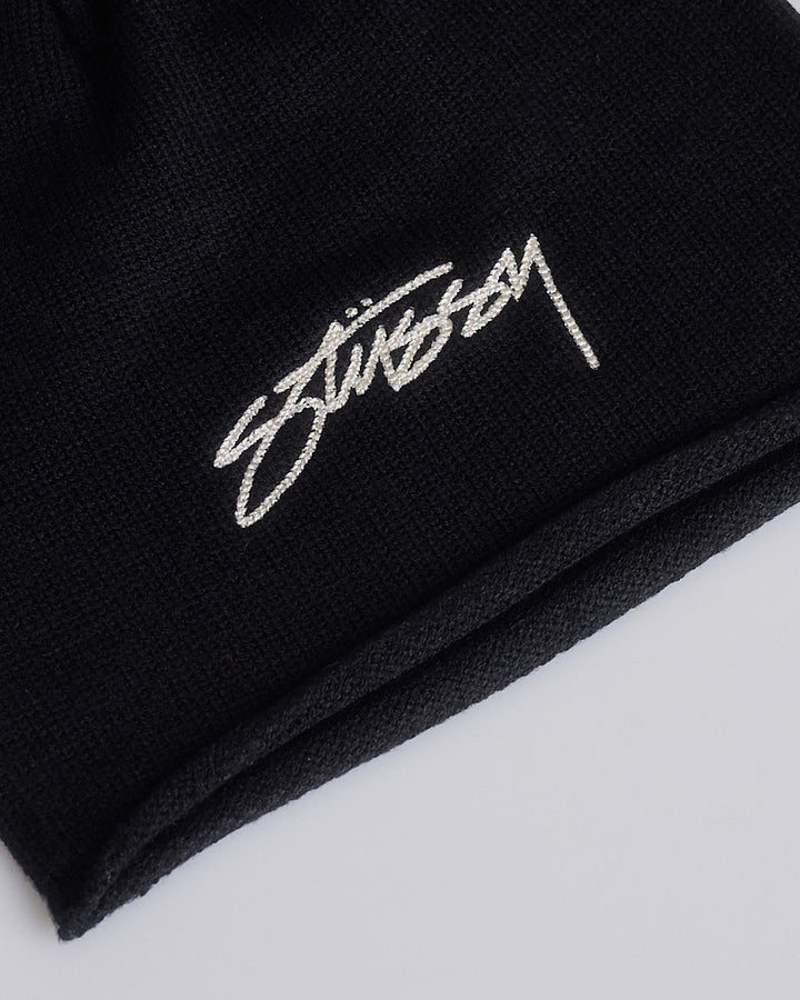 Stussy Rolled Edge Skullcap Beanie Black