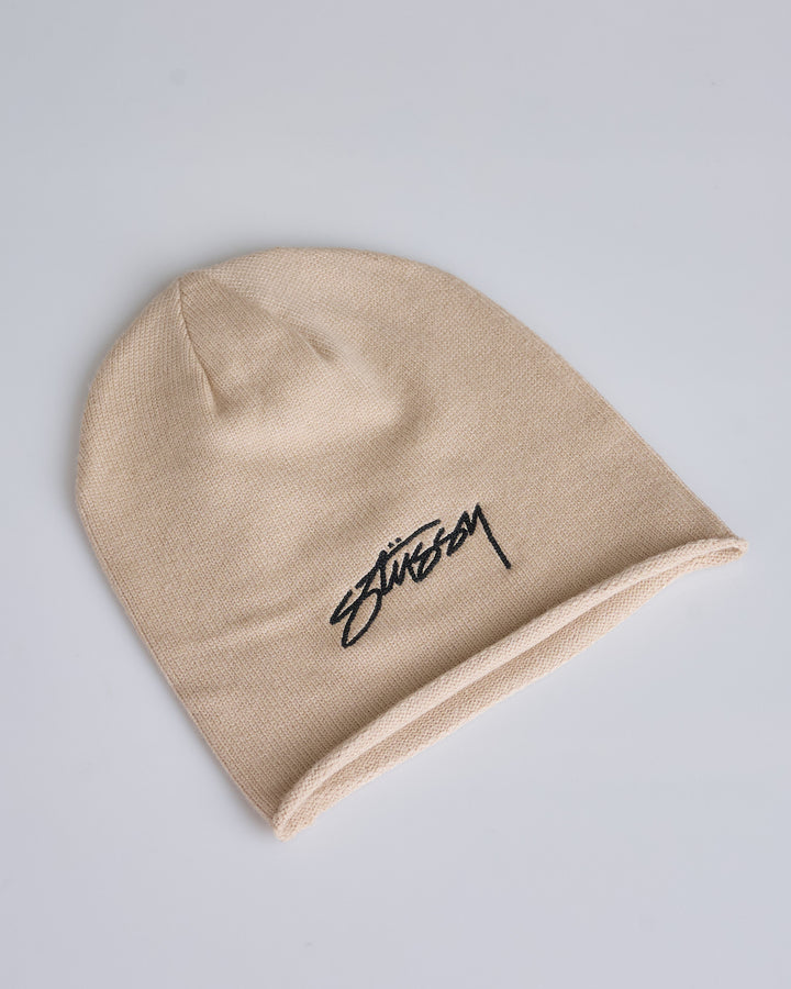 Stussy Rolled Edge Skullcap Beanie Bone