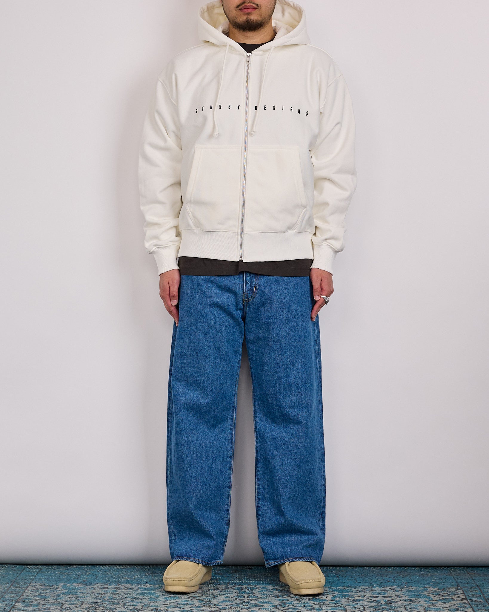 Stussy S Box Zip Hoodie Off White – LESS 17