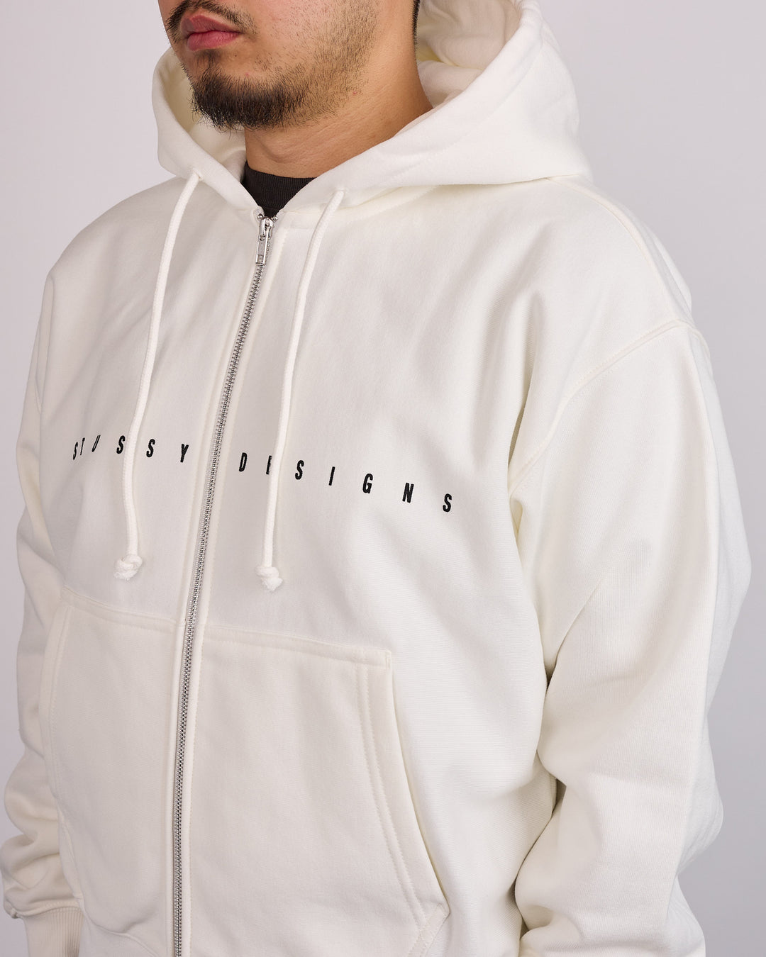 Stussy S Box Zip Hoodie Off White