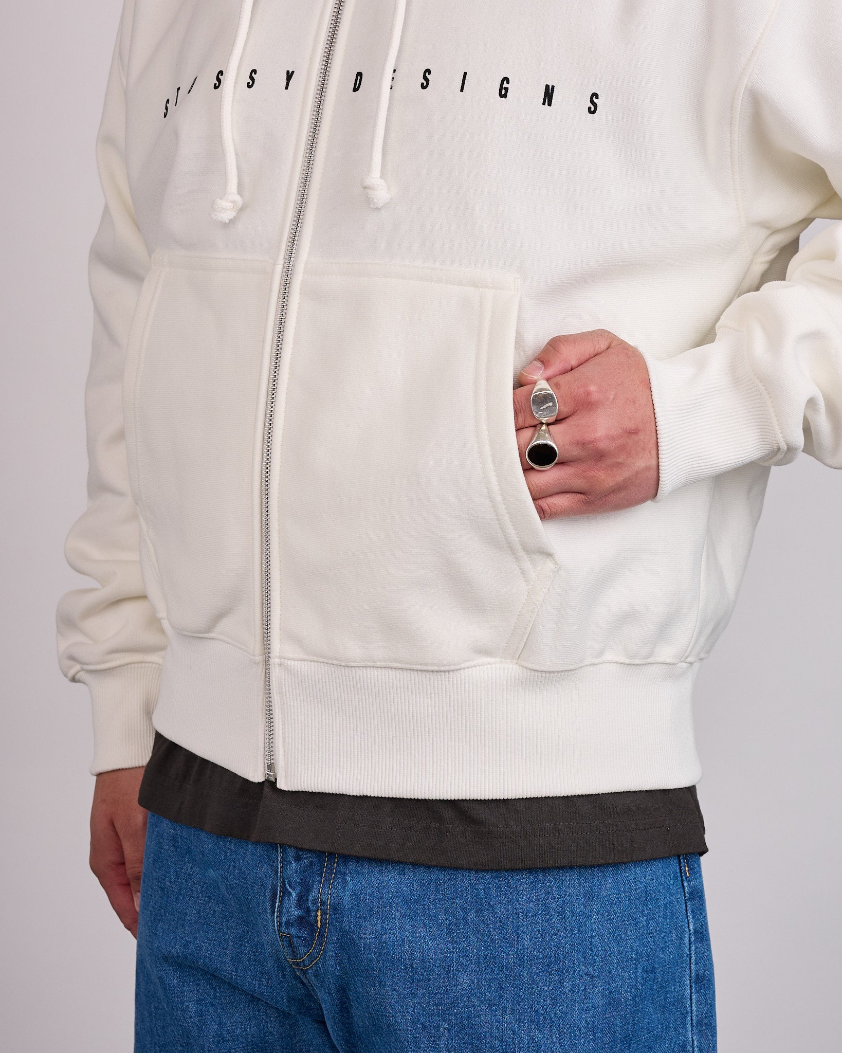 Stussy S Box Zip Hoodie Off White – LESS 17