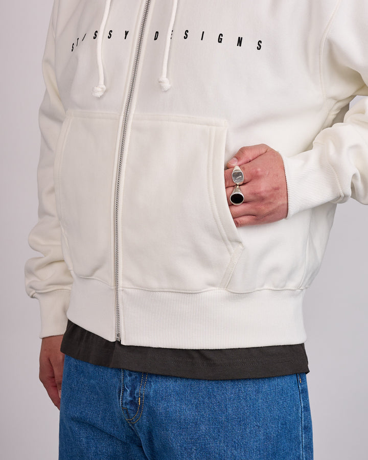 Stussy S Box Zip Hoodie Off White