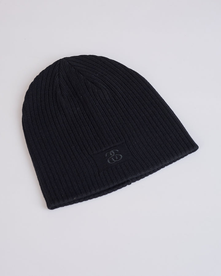 Stussy SS Ribbed Skullcap Beanie Black