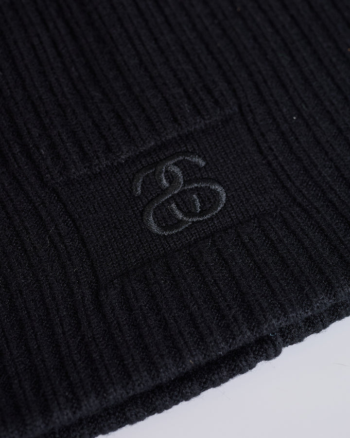 Stussy SS Ribbed Skullcap Beanie Black