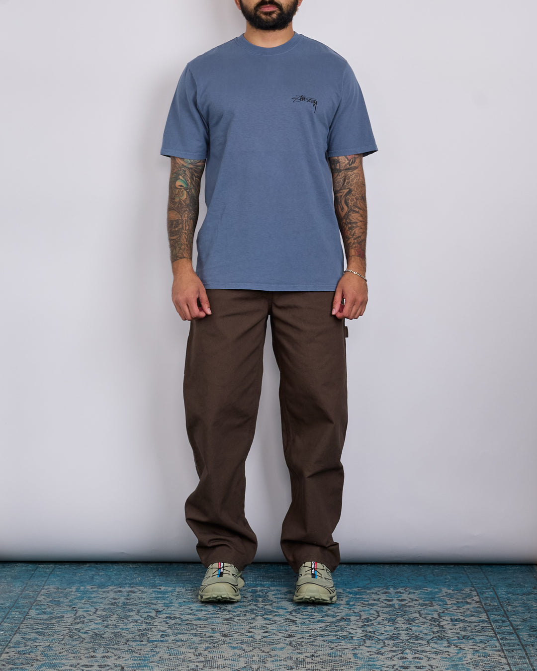 Stussy Serpent Pigment Dyed T-Shirt Navy