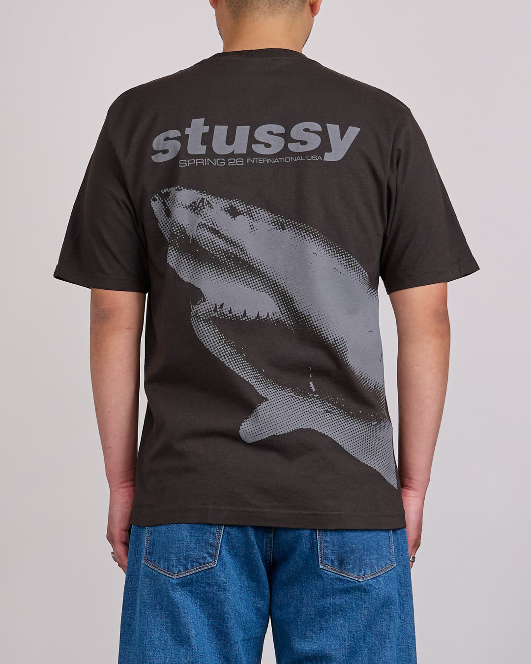 Stussy Shark Pigment Dyed T-Shirt Faded Black
