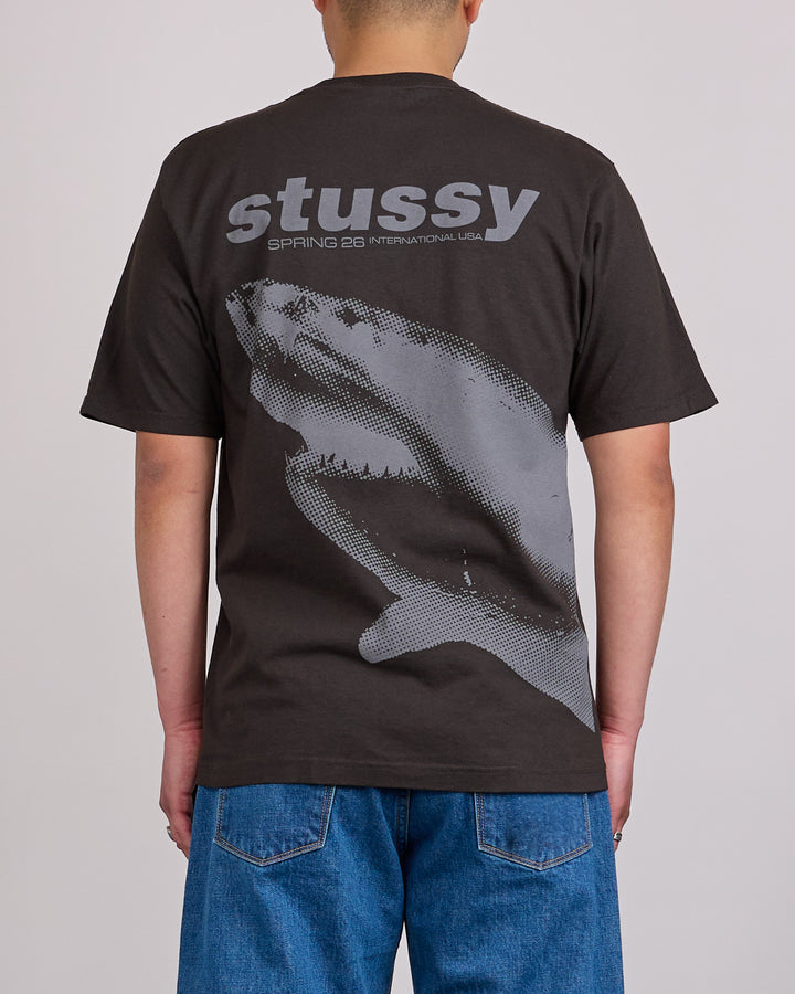 Stussy Shark Pigment Dyed T-Shirt Faded Black