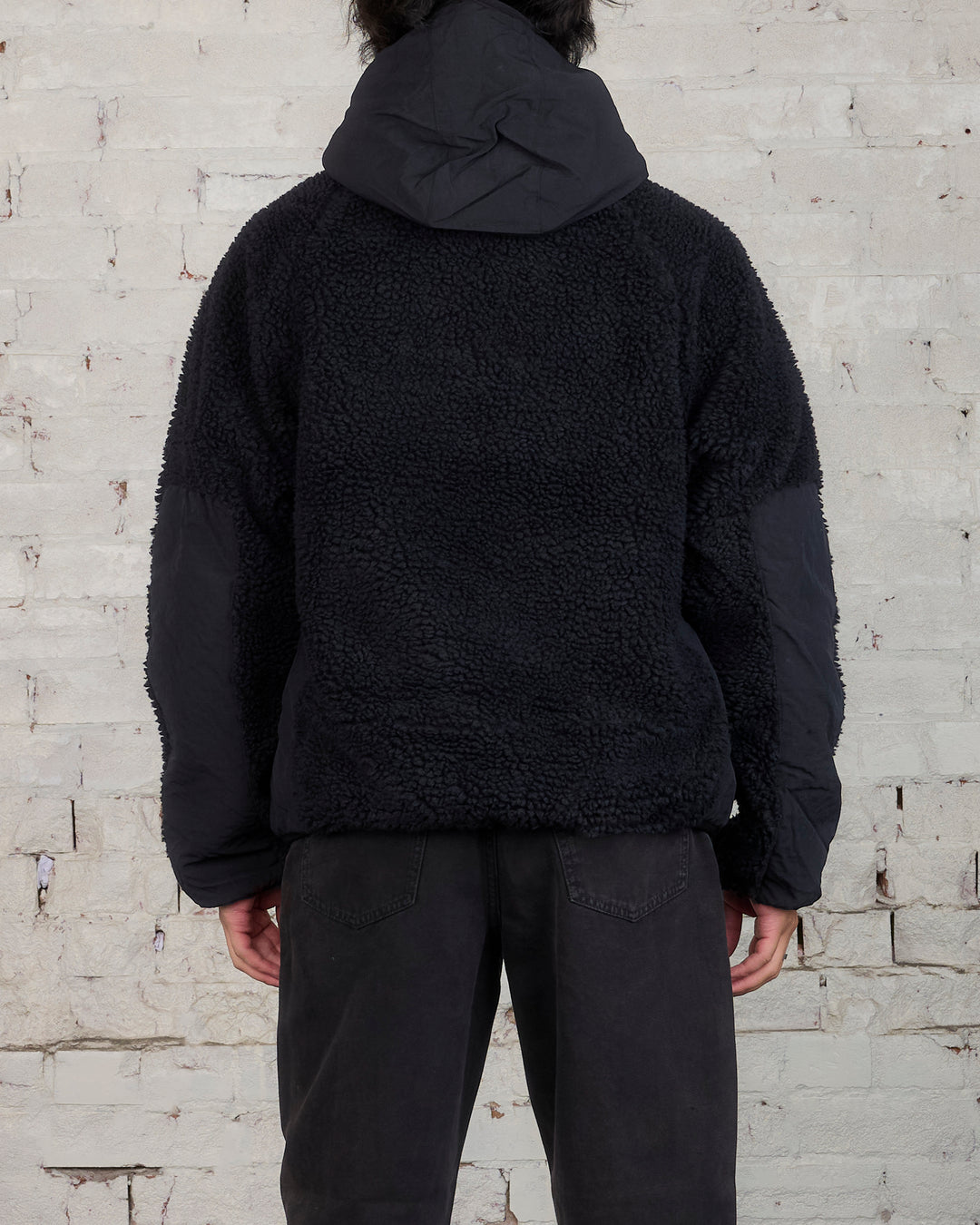 Stussy Sherpa Paneled Hooded Jacket Black