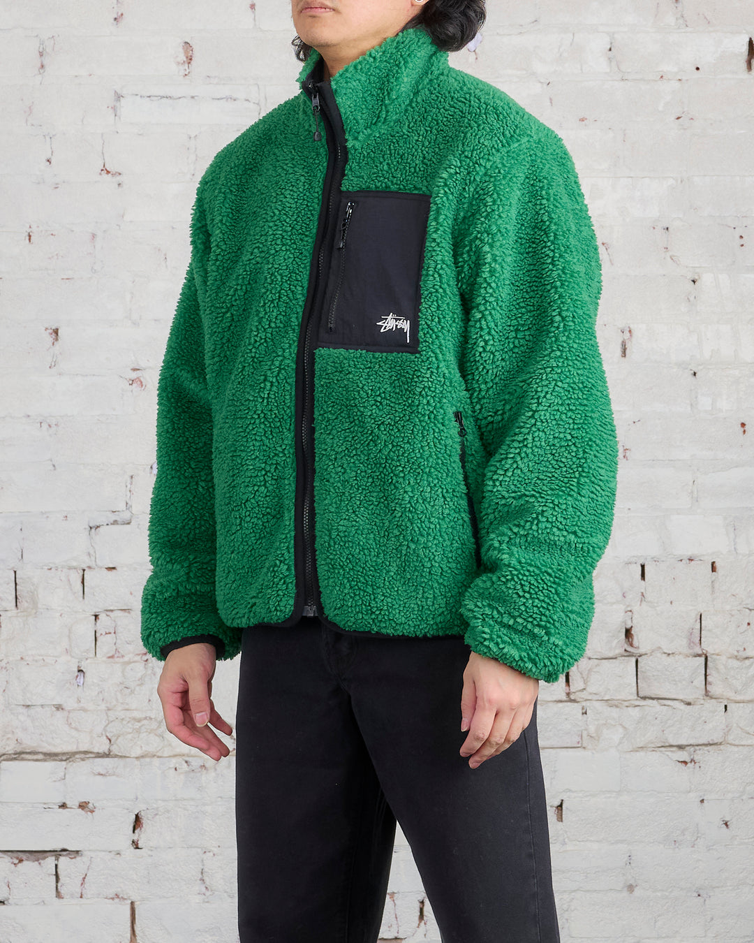 Stussy Sherpa Reversible Jacket Green