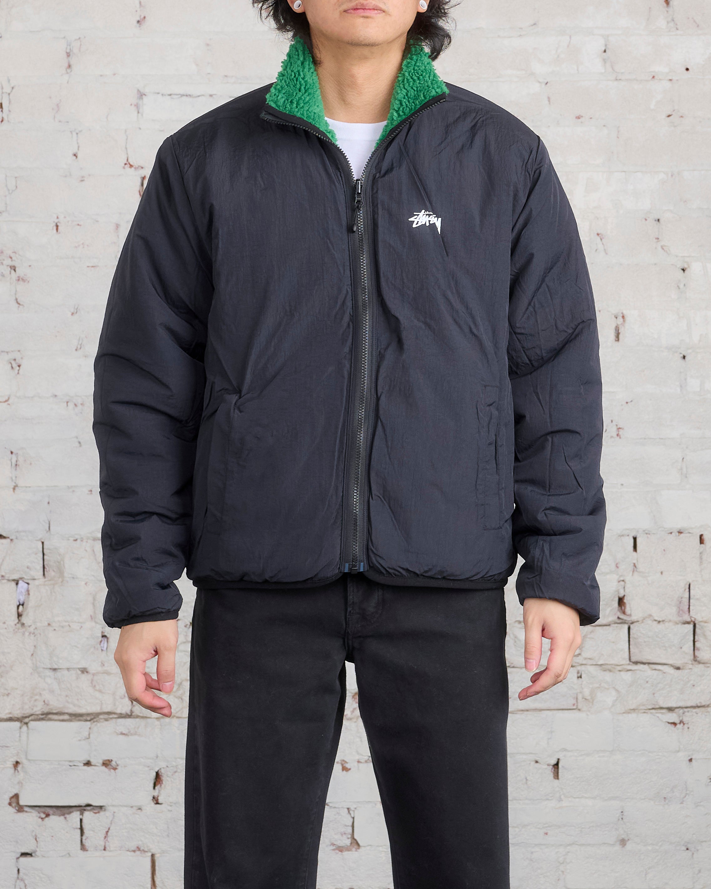 Stussy Sherpa Reversible Jacket Green