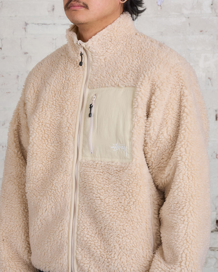 Stussy Sherpa Reversible Jacket Natural