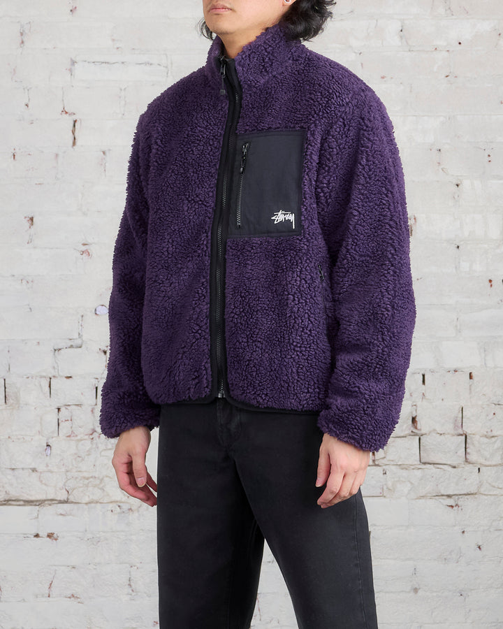 Stussy Sherpa Reversible Jacket Purple