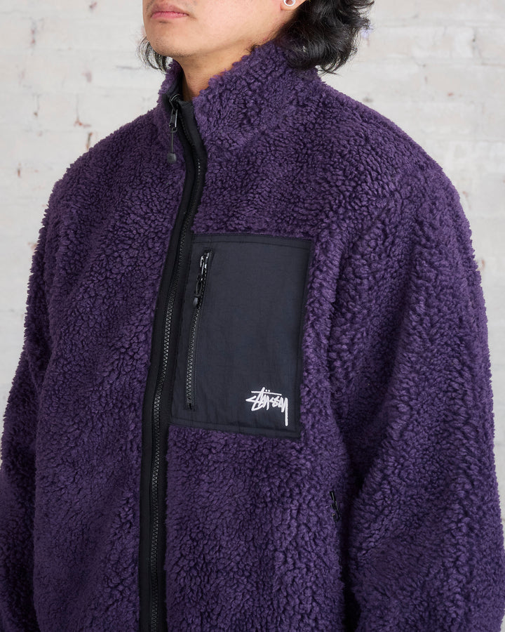 Stussy Sherpa Reversible Jacket Purple