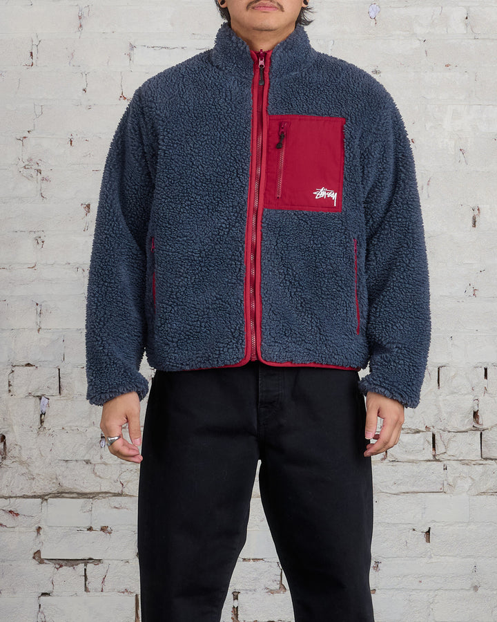 Stussy Sherpa Reversible Jacket Smoke