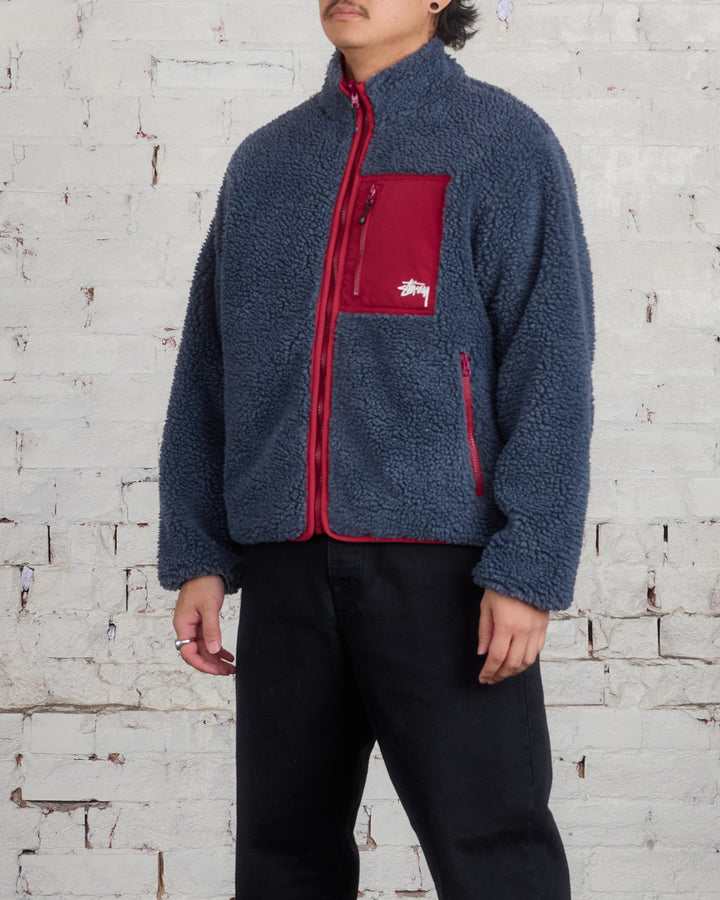 Stussy Sherpa Reversible Jacket Smoke