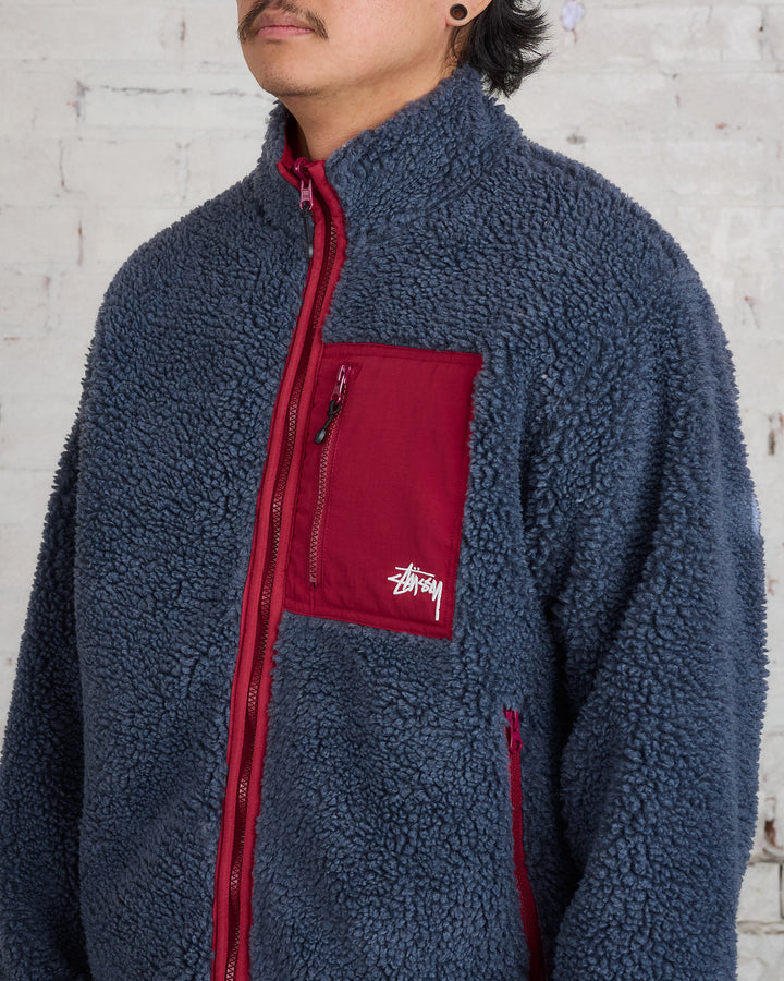 Stussy Sherpa Reversible Jacket Smoke