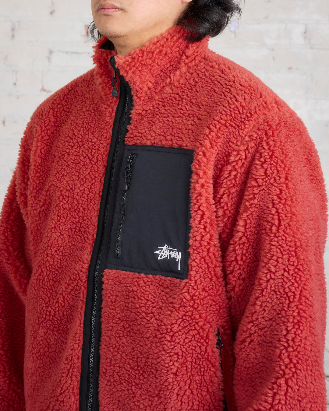 Stussy Sherpa Reversible Jacket Terracotta