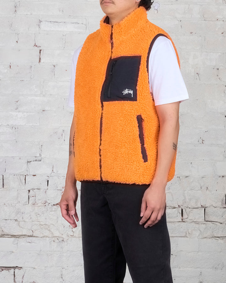 Stussy Sherpa Reversible Vest Tangerine