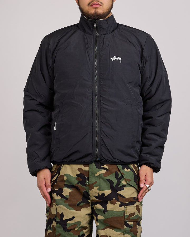 Stussy Sherpa Stand Collar Reversible Jacket Beige