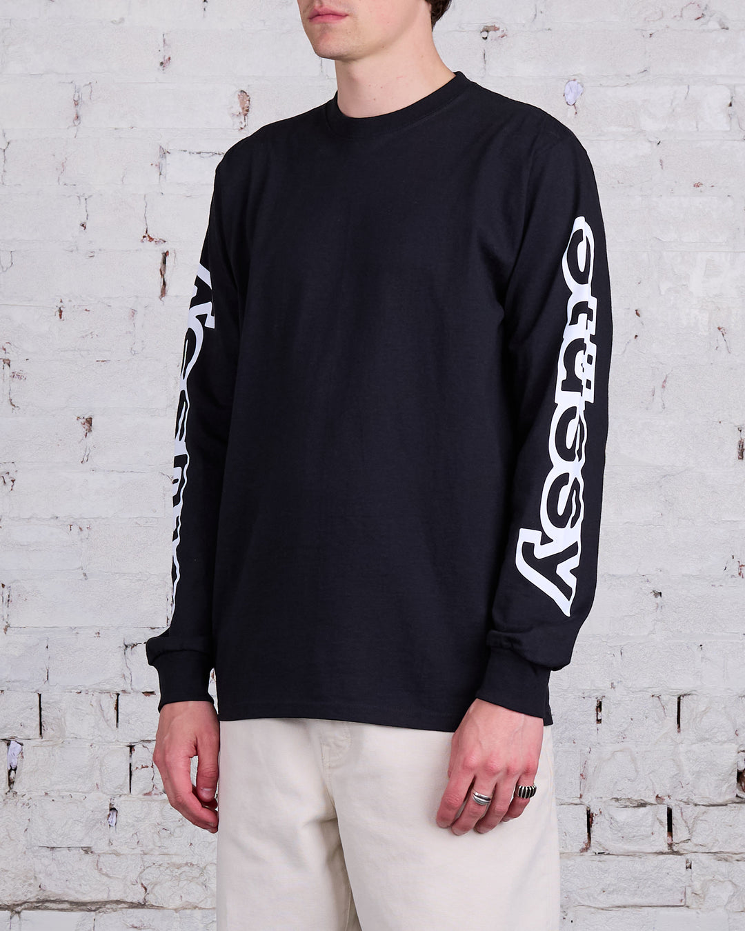 Stussy Sideways LS T-Shirt Black