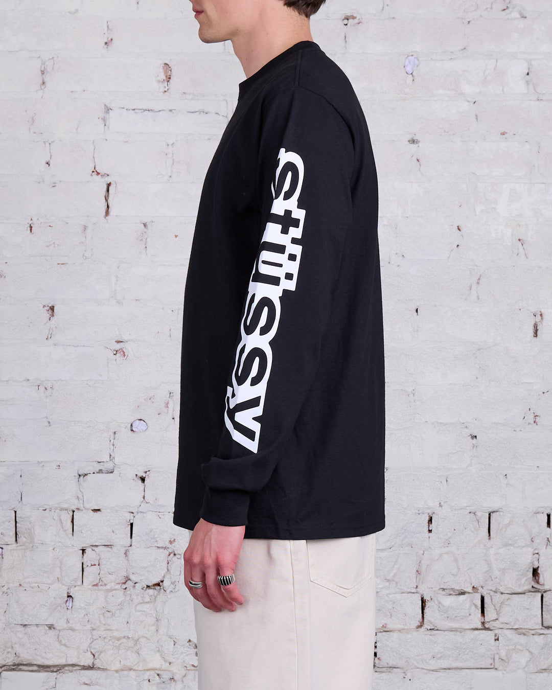 Stussy Sideways LS T-Shirt Black