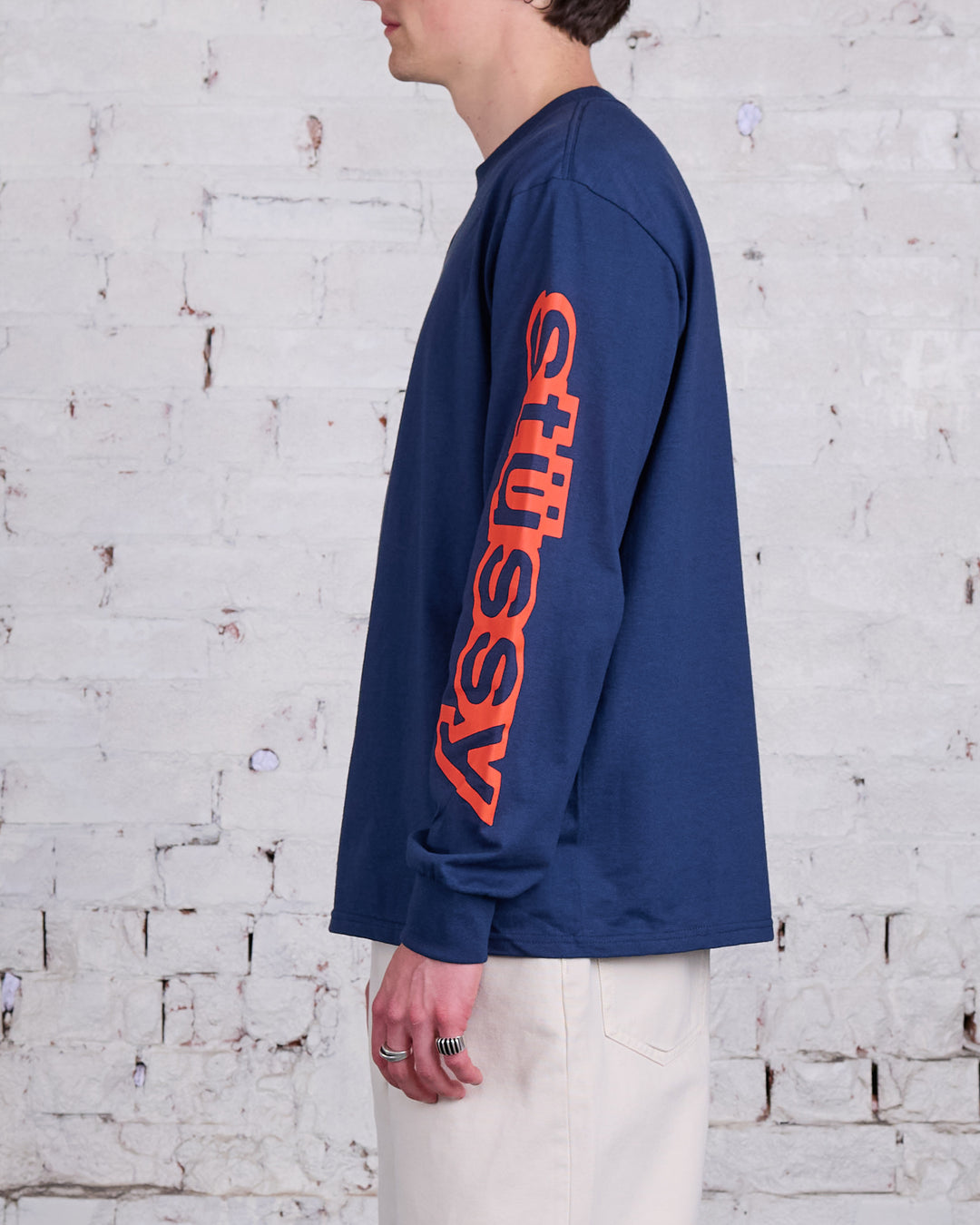 Stussy Sideways LS T-Shirt Navy