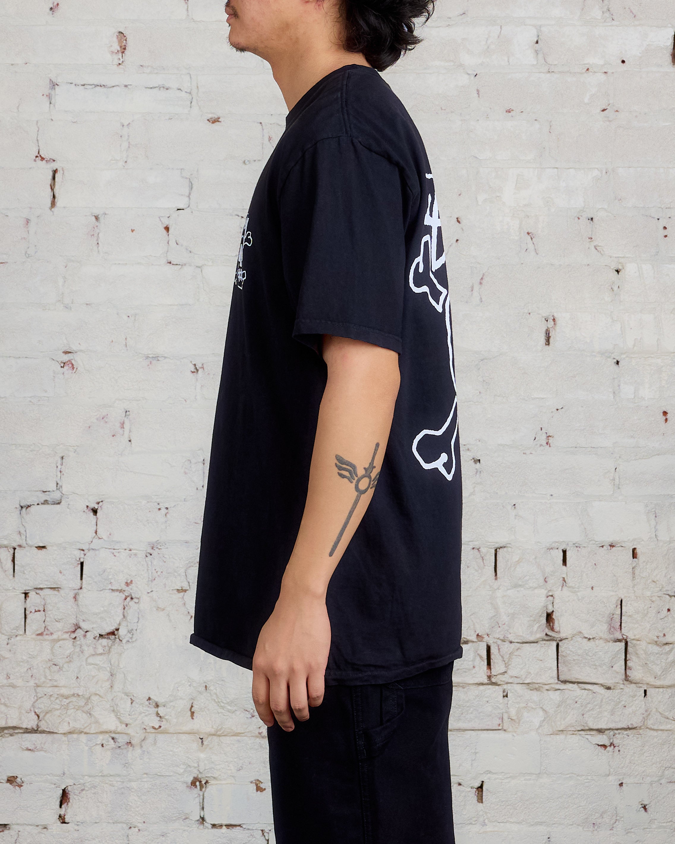 Stussy Skull & Bones Pigment Dyed T-Shirt Black – LESS 17