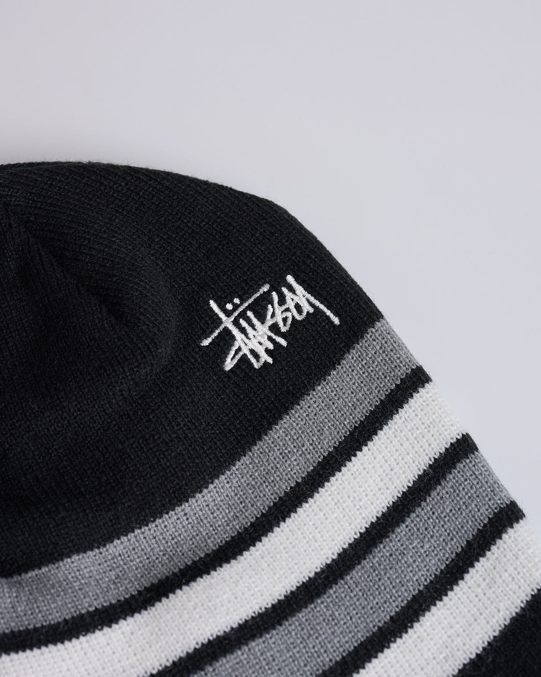 Stussy Skullcap Beanie Basic Striped Black