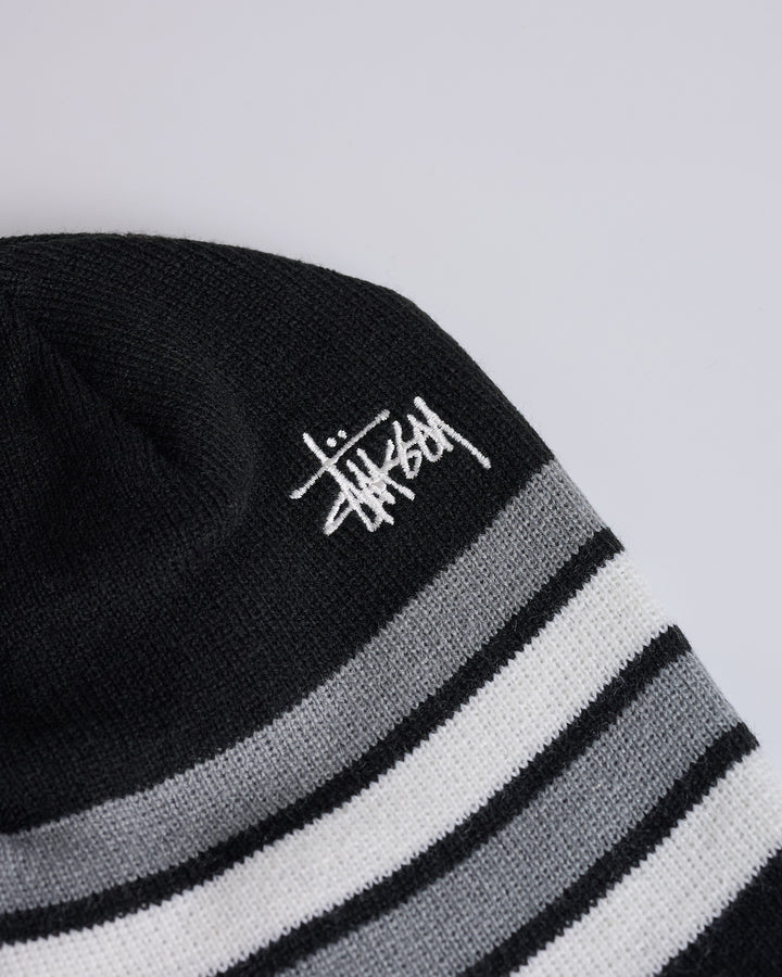 Stussy Skullcap Beanie Basic Striped Black