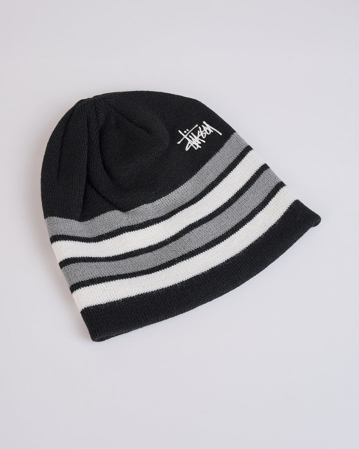 Stussy Skullcap Beanie Basic Striped Black
