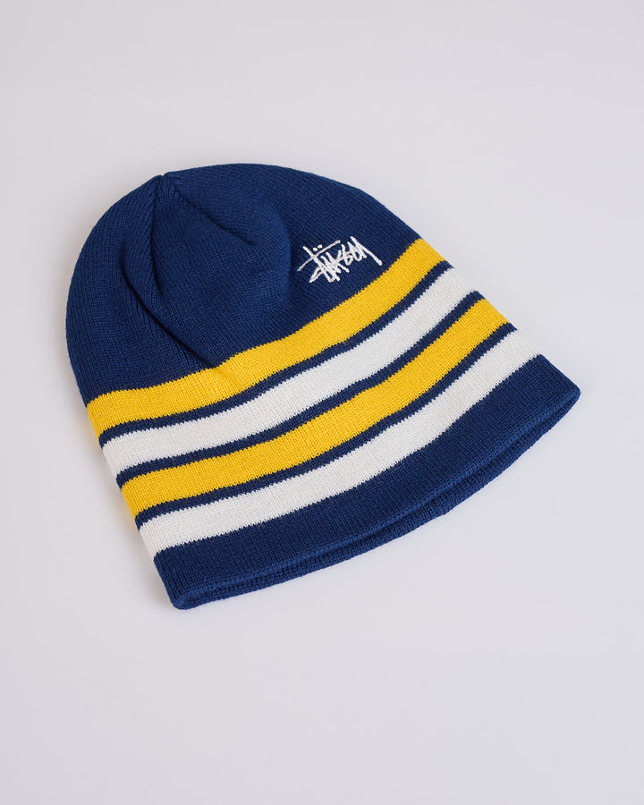 Stussy Skullcap Beanie Basic Striped Navy