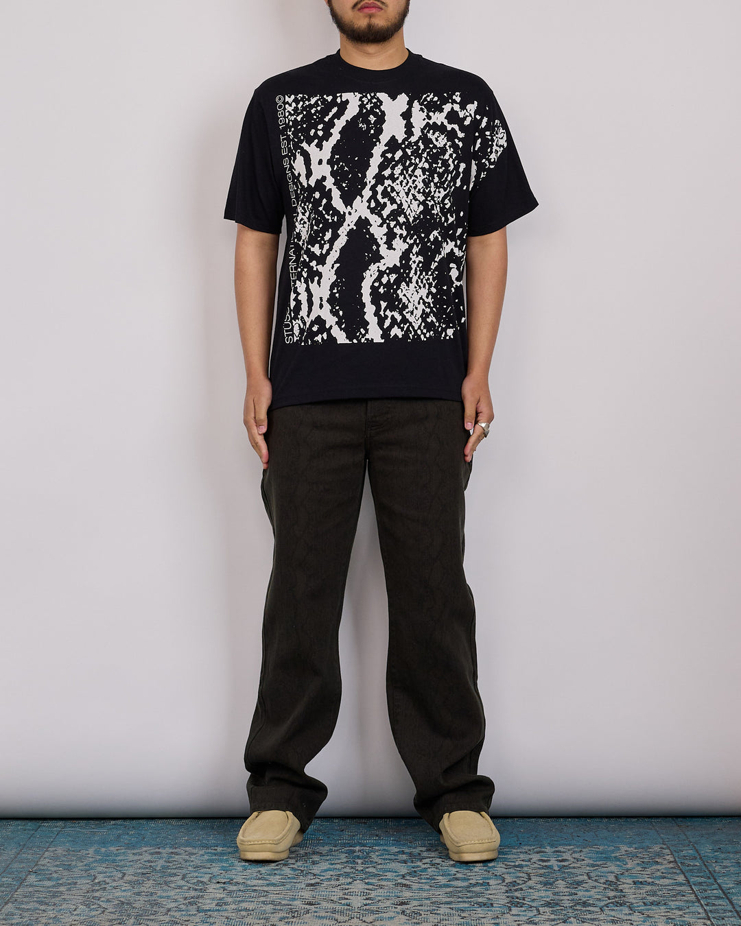 Stussy Snakeskin T-Shirt Black