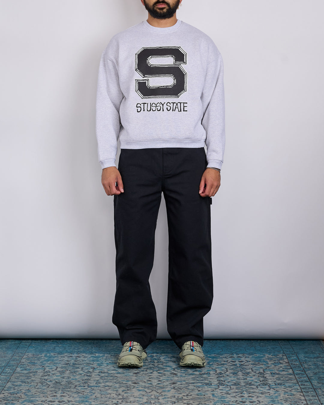 Stussy State Crewneck Ash Heather