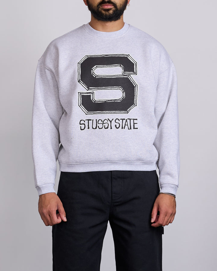 Stussy State Crewneck Ash Heather