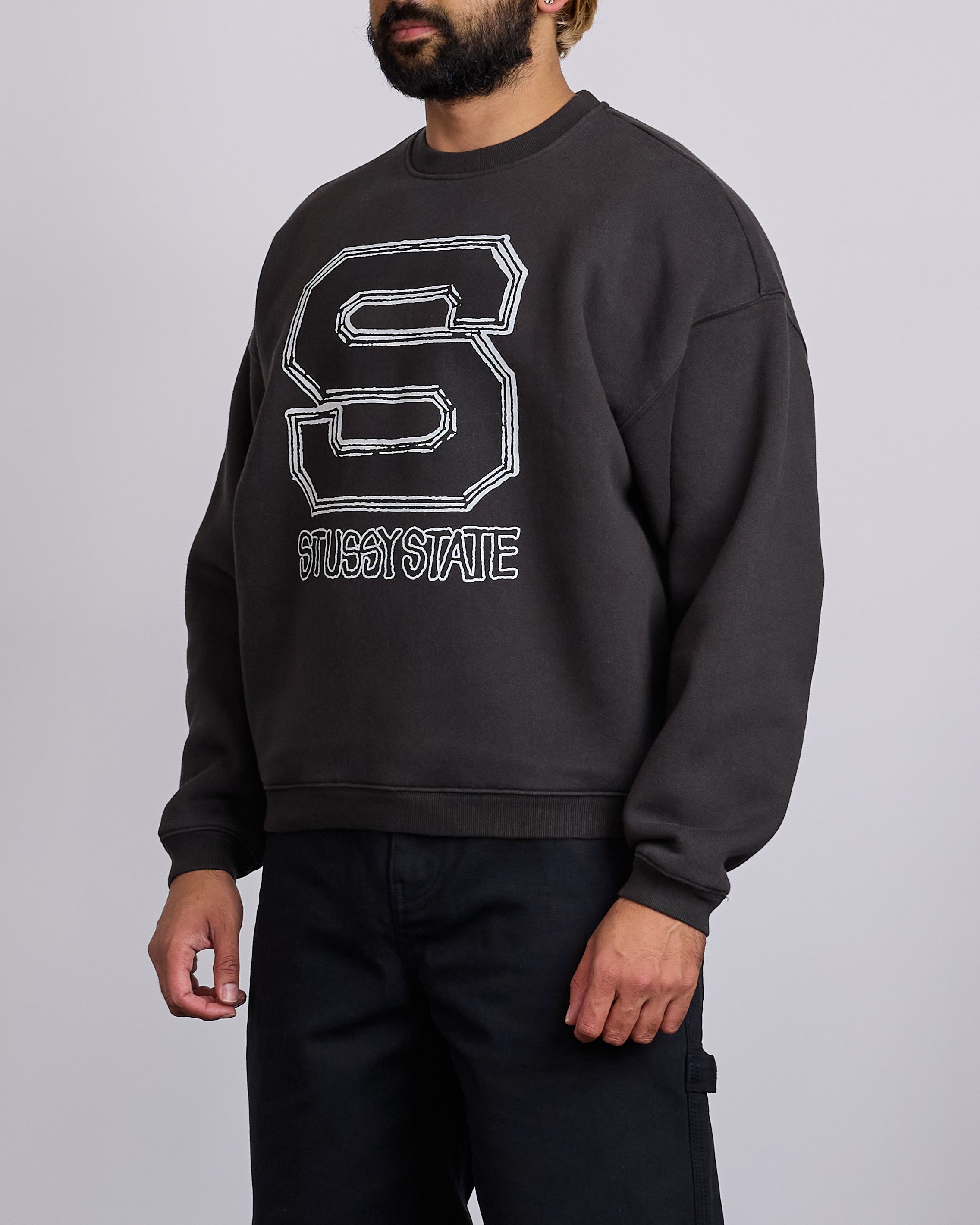 Stussy State Crewneck Black – LESS 17