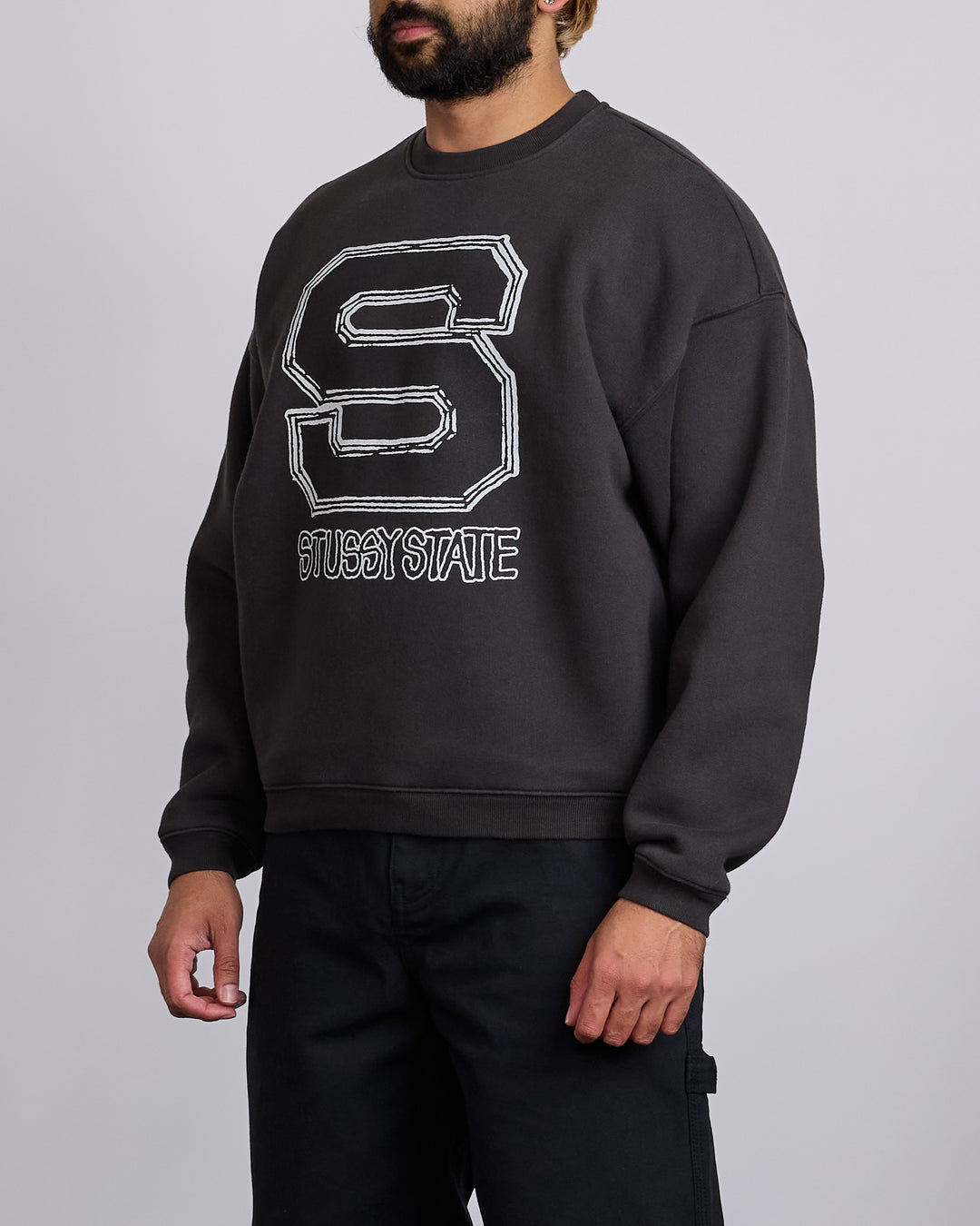 Stussy State Crewneck Black