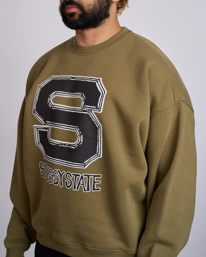 Stussy State Crewneck Olive