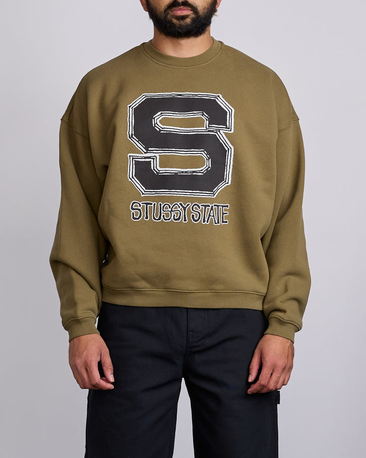 Stussy State Crewneck Olive