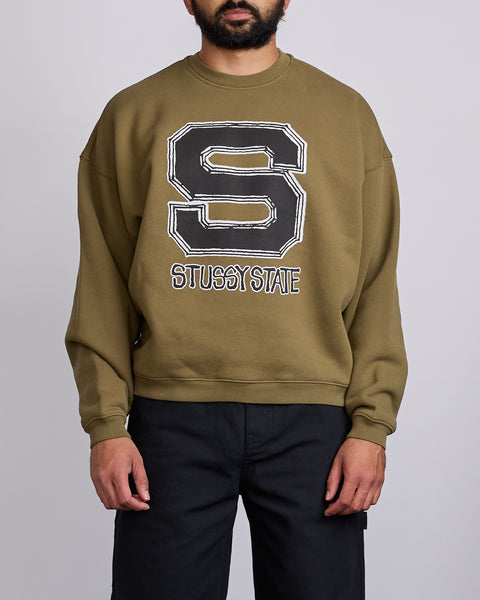 stussy カーキニット ☆23SS 最新作☆STUSSY RELAXED OVERSIZED CREW (STUSSY/ニット