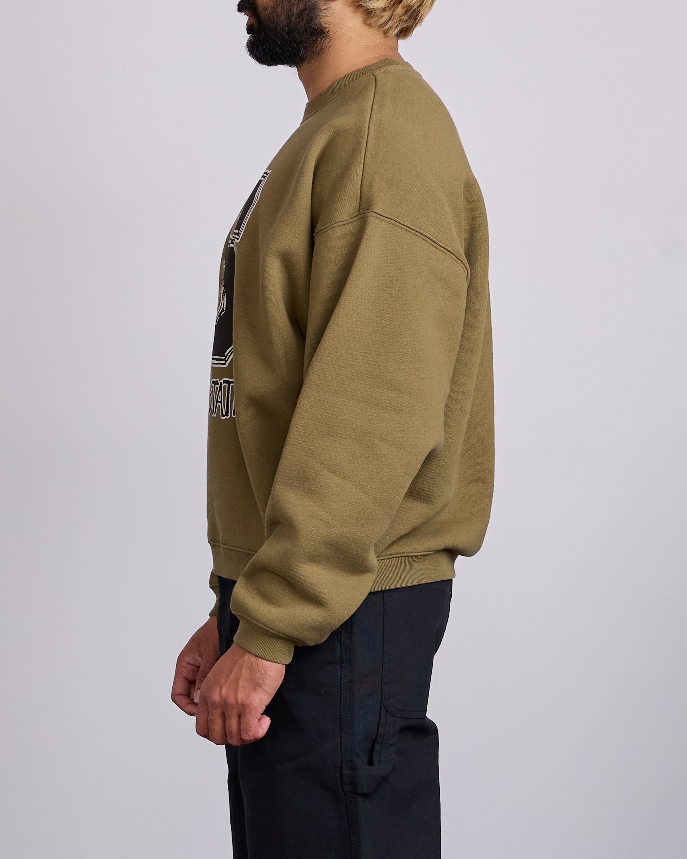 Stussy State Crewneck Olive – LESS 17