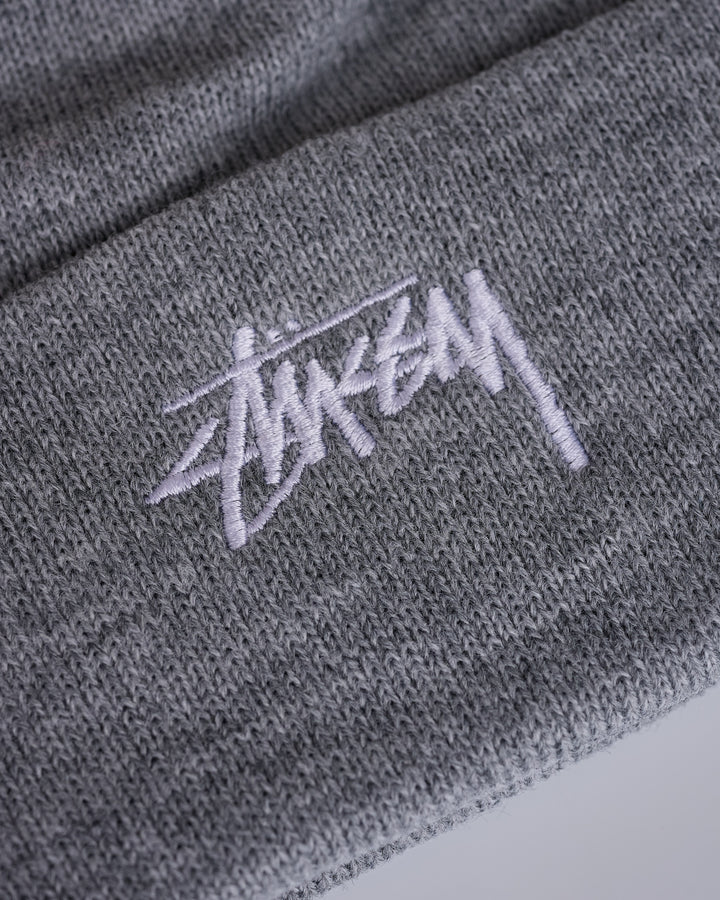 Stussy Stock Cuff Beanie Grey Heather